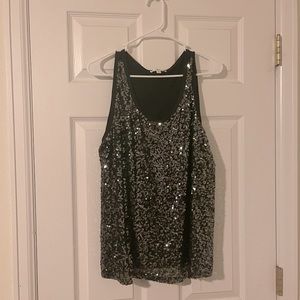 black sequence tank top